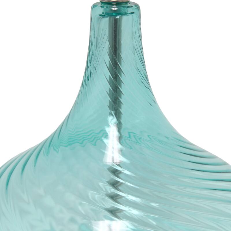 24" Classix Contemporary Wavy Colored Glass Table Lamp