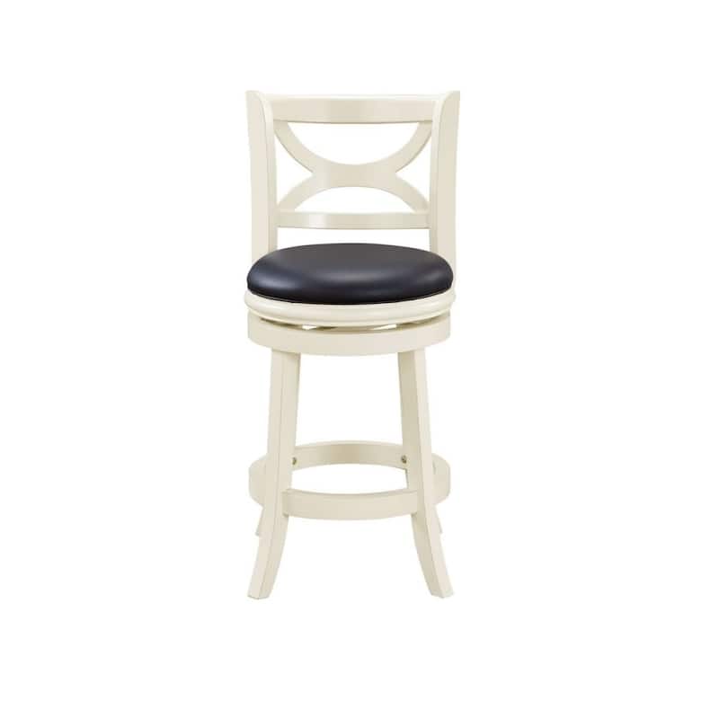 Florence Solid Hardwood Black 24-inch Plush-seat Swivel Stool