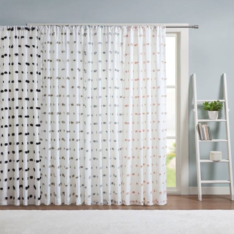Pom Pom Embellished Curtain Panel