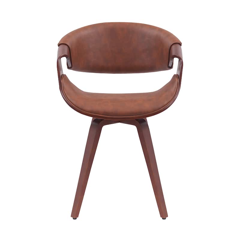 Porthos Home Drew Faux Leather Mid Century Dining Chair with Wooden Legs