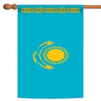 Blue and Yellow Kazakhstan Outdoor House Flag 40