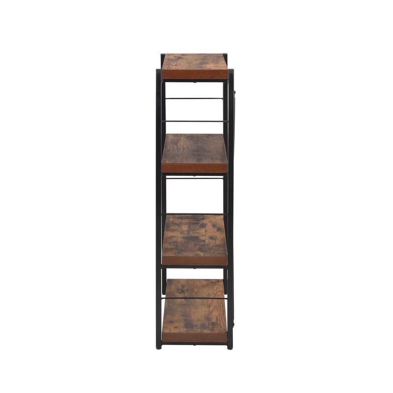 Weathered Oak and Black Finish Bookshelf