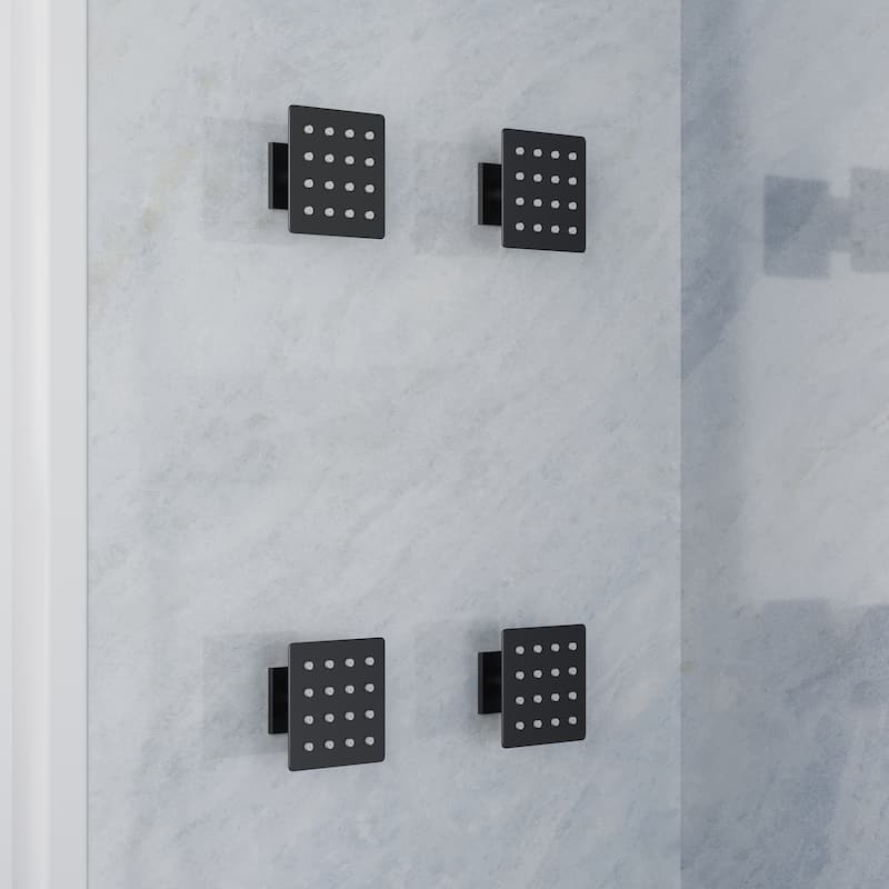 Thermostatic Shower System with 10" Ultra-Thin Square Shower Head,Body Jets And Hand Shower