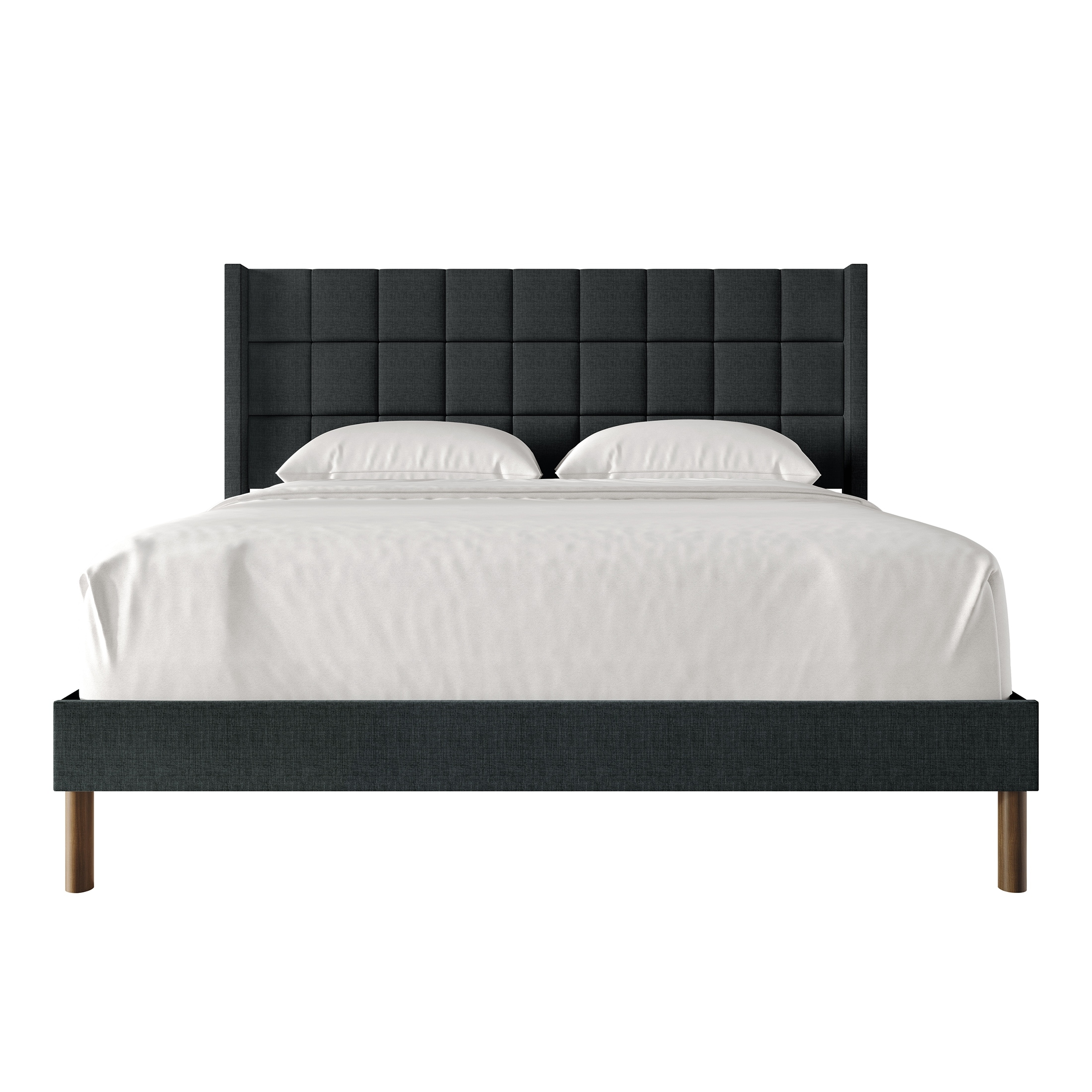 CraftPorch Mid Century Modern Linen Upholstered Bed