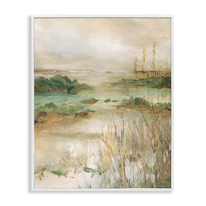 Stupell Abstract Marshland Pond Framed Giclee Art Design By Carol Robinson - 11 x 14 - White