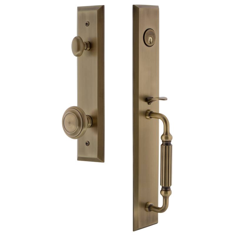 Grandeur Fifth Avenue Solid Brass Rose Dummy Full Plate "F" Grip - Vintage Brass