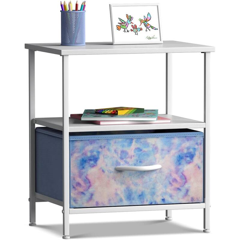 Nightstand 1-Drawer Shelf Storage - Bedside Furniture End Table Chest