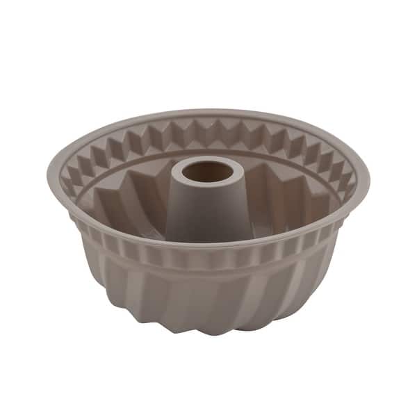 slide 1 of 2, Silicone 10" Round Deep Savarin Cake Baking Pan by Amercook Brown