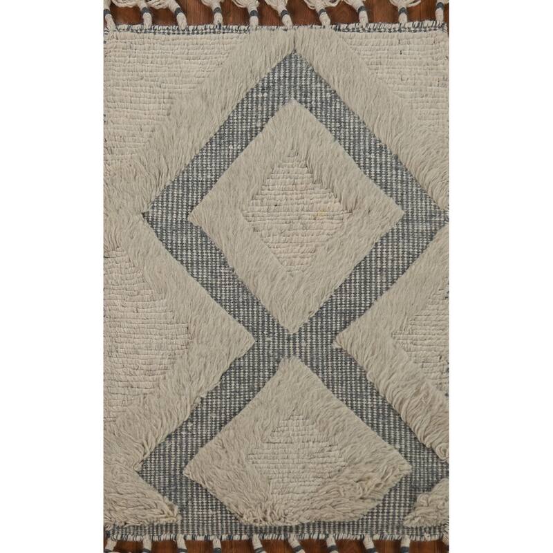Plush Moroccan Oriental Accent Rug Handmade Wool Carpet - 2'0"x 3'0"