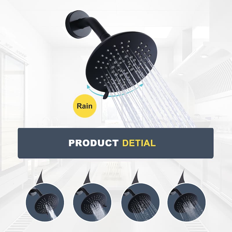 WOWOW Single Handle 5-Spray Round Shower Faucet with Valve