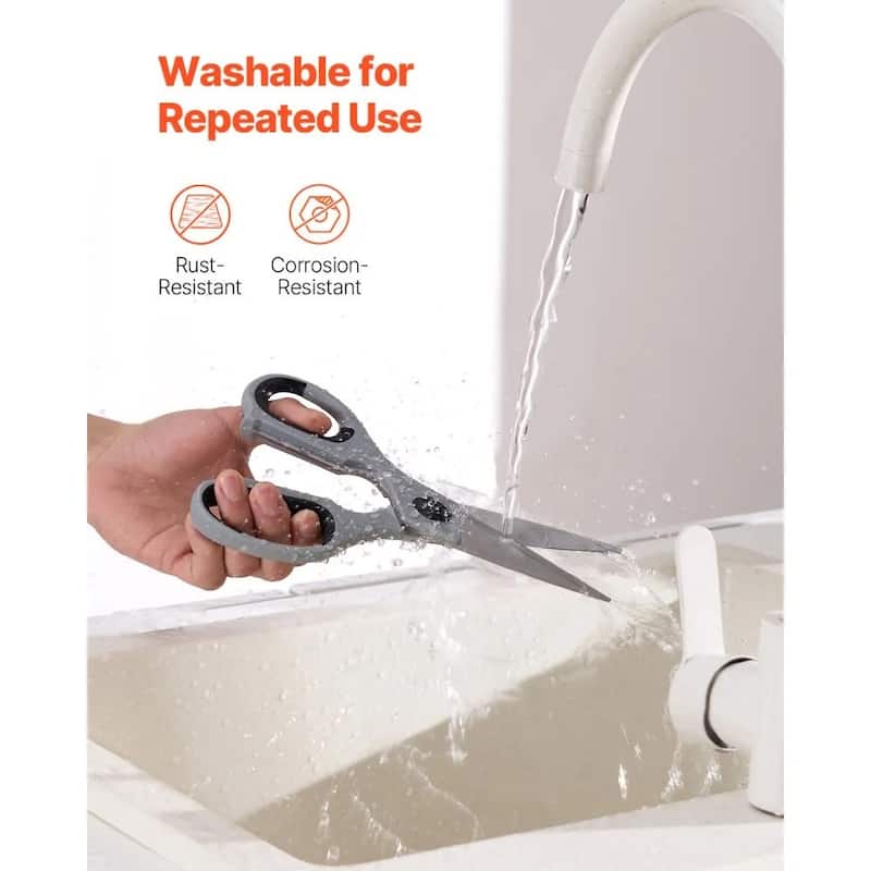 Versatile Stainless Steel Kitchen Scissors with Sheath for Precision Cuts Included Plastic Sheath