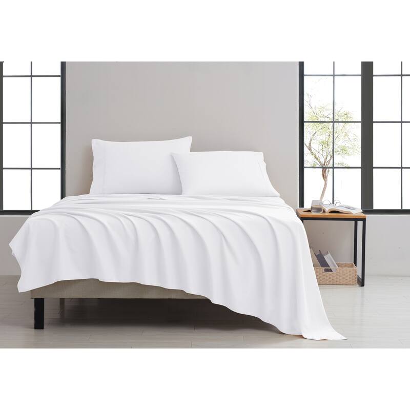 Kathy Ireland Twill Weave Luxury 4-Piece Sheet Set - King - White