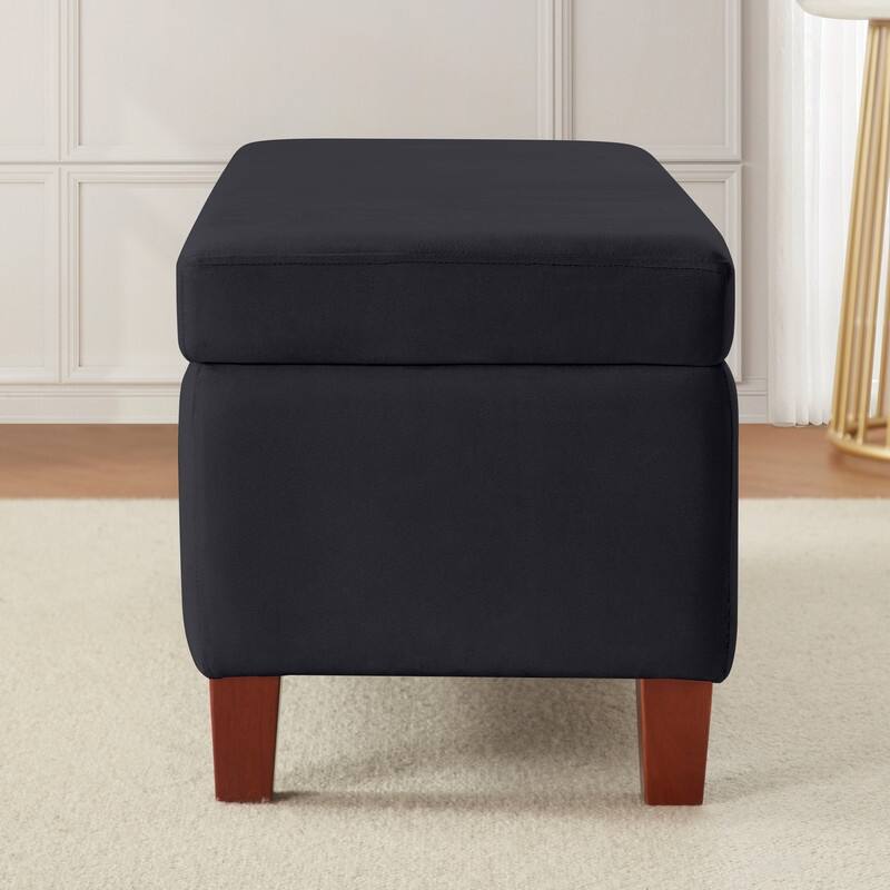 Hamilton Upholstered Rectangle Storage Ottoman with Hinge Lid - 40" x 15" x 16"