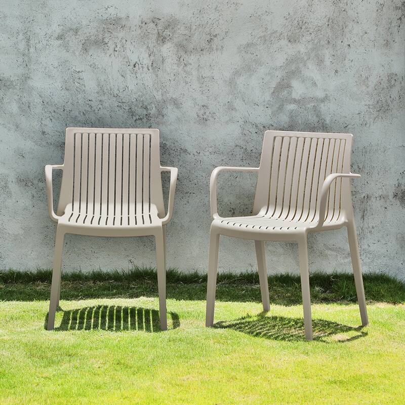 Lagoon Milos Resin Stackable All-Weather Armchair, Set of 2