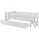 preview thumbnail 10 of 22, Low Twin Platform with 2 Drawers & Guardrails for Kids Room
