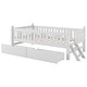 preview thumbnail 13 of 13, White Solid Wood Platform Bed with Guardrail and 2 Drawers,Twin Size Kids Bed for Bedroom