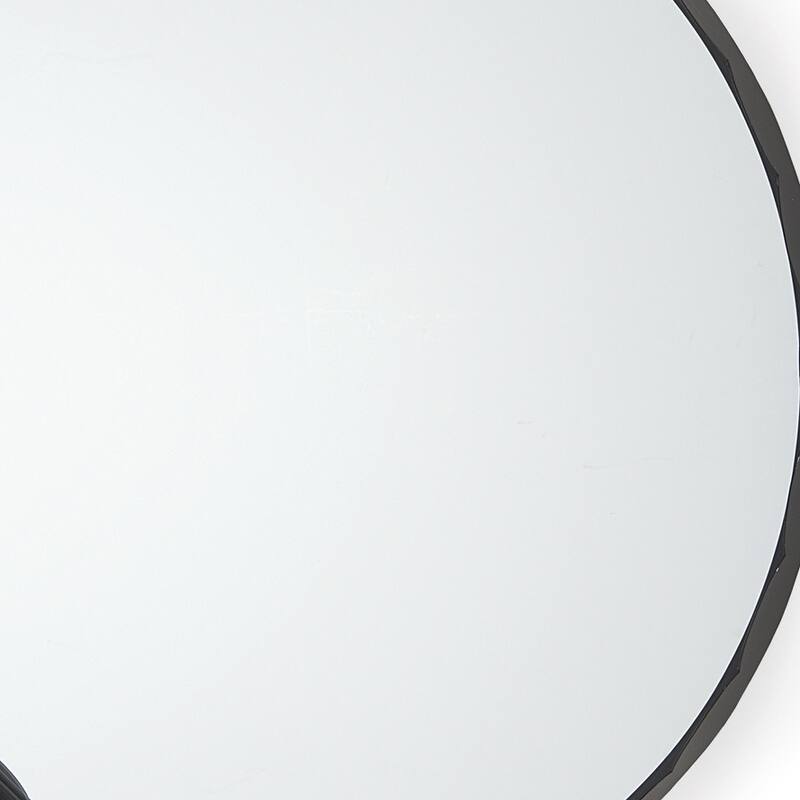 HomeRoots 30" Black Metal Scalloped Framed Accent Mirror - 29.72 in. x 29.72 in. x 1.97 in.