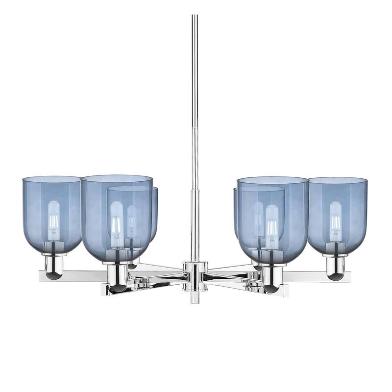 Innovations Lighting 716-6CR-12-36 Bella Chandelier Bella 6 Light 36" - Polished Chrome / Blue