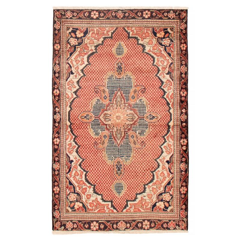 ECARPETGALLERY Hand-knotted Anatolian Vintage Red Wool Rug - 3'11 x 6'6 - Red - 3'11 x 6'6