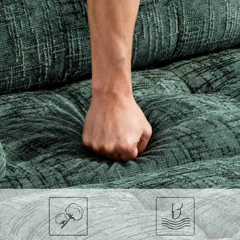 3-Seat Sofa Bed – Pull-Out Sleeper, 89" Sectional Sofa in Beige/Blue/Green