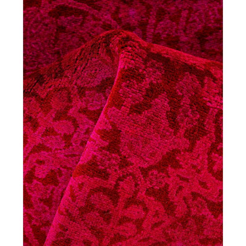 Overdyed One-of-a-Kind Hand-Knotted Area Rug - Pink - 3' 1" x 3' 1"
