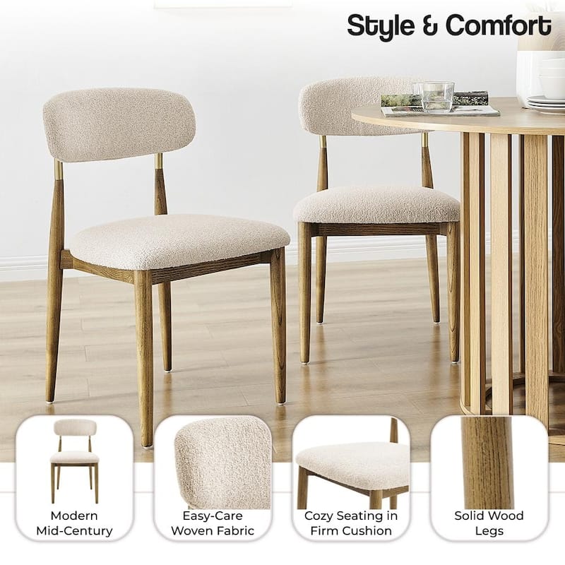 NPD Furniture Verna Fabric Dining Side Chair (Set of 2)