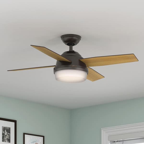 slide 2 of 18, Hunter 44" Dempsey Ceiling Fan with LED Light Kit and Handheld Remote - Contemporary, Transitional, Industrial Noble Bronze