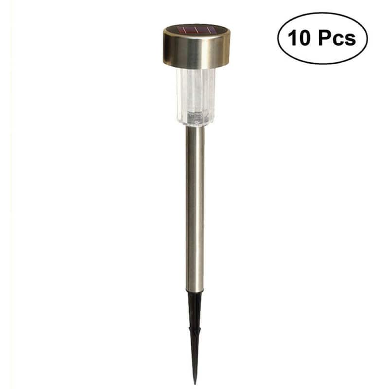 10pcs Garden Outdoor Stainless Steel LED Solar Landscape Path Lights