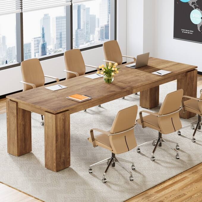 7FT Extra Long Conference Table, Modern Office Meeting Room Table