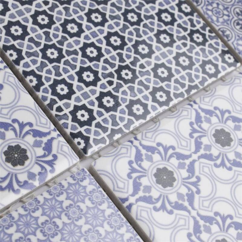 Merola Tile Classico 4" Square Blue 11-5/8" x 11-5/8" Porcelain Floor and Wall Tile