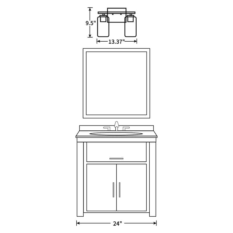 KAWOTI 2-Light Dimmable Bathroom Vanity Light with Frosted White Glass