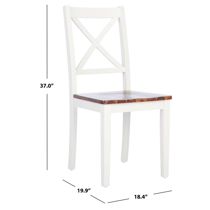 SAFAVIEH Lulla Farmhouse x-Back Dining Chair (Set of 2) - 18.4" W x 19.9" L x 37" H - 18Wx20Dx37H