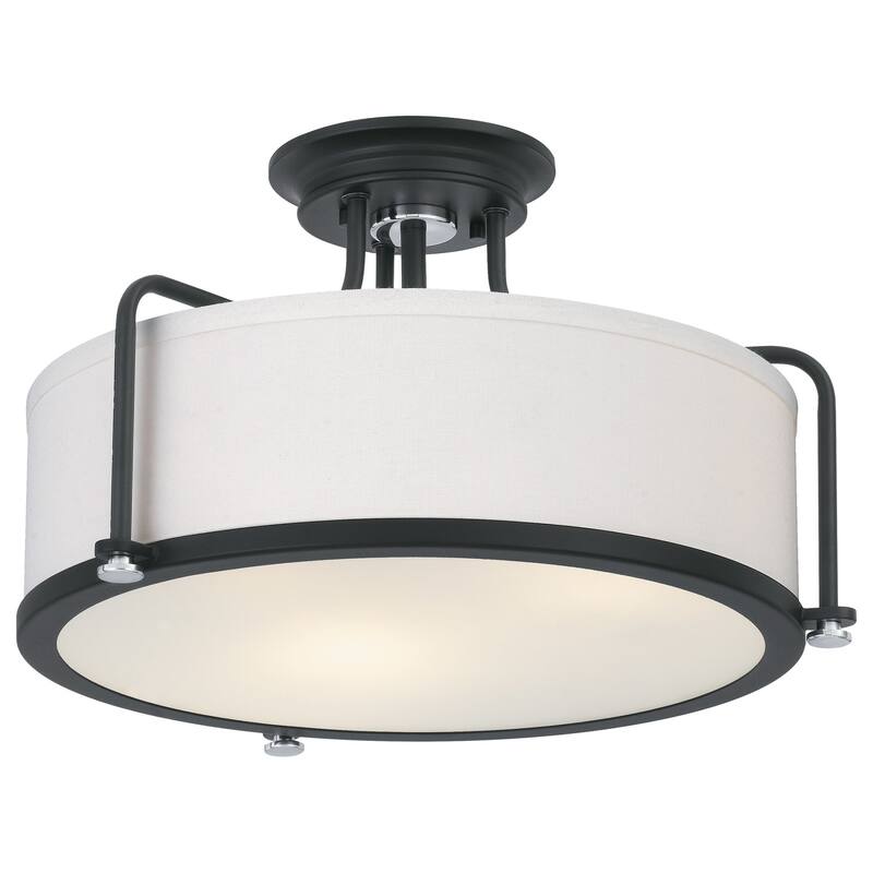Roseto Clermont 3 Light 18" Wide Semi-Flush Drum Ceiling Fixture