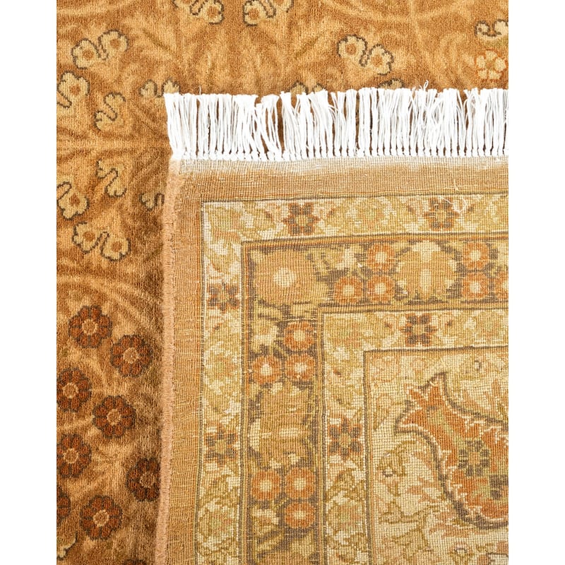 Overton Hand Knotted Wool Vintage Inspired Traditional Mogul Yellow Area Rug - 12 x 15+