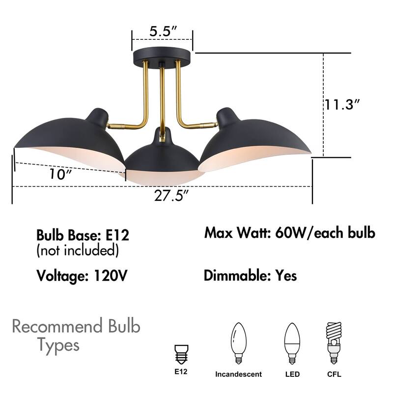 Symi Farmhouse Multi-Directional Ceiling Spot Light Matte Black - Black & Brass