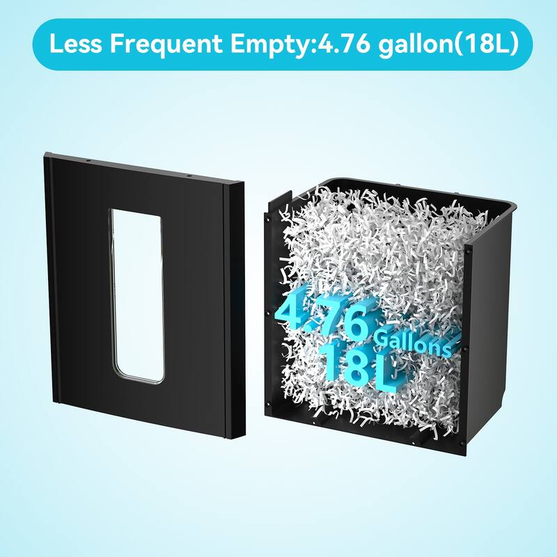 15 Sheet Cross Cut Paper Shredder 4.76 Gallons Heavy Duty Paper CD Card Ultra Quitet Shredder - as picture