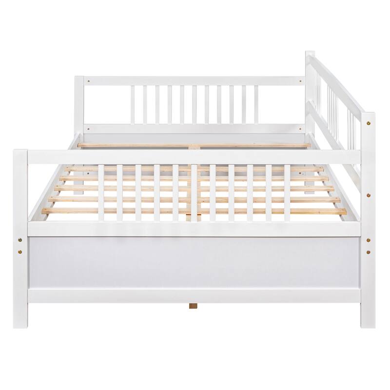 Elegant Full Size Daybed with Storage Space, Multi-Functional Bed/Sofa