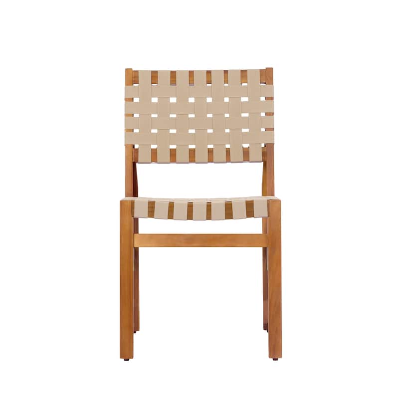 Christopher Knight Home - Acacia Solid Wood Outdoor Patio Side Chairs with Rope (Set of 2)