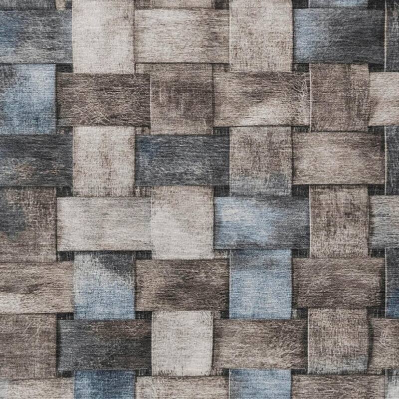 HomeRoots Striped Transitional Rectangle Outdoor Rug