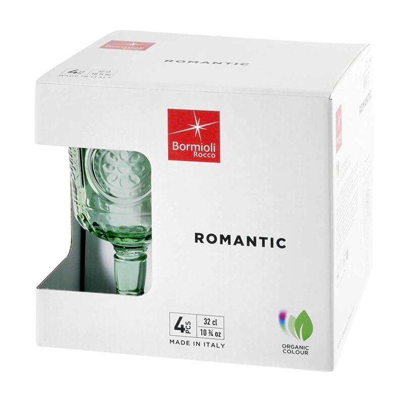 Bormioli Rocco Romantic 10.75oz All Purpose Stemware, Set of 4, Light Blue