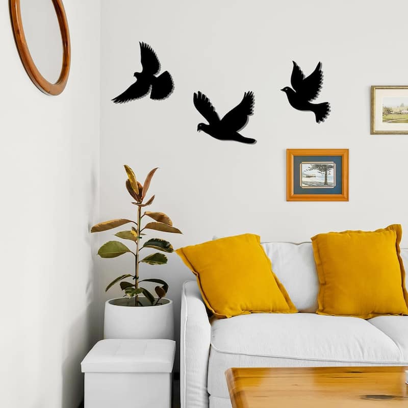 Birds Metal Wall Art Set of 3 - Wall Decor