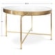 preview thumbnail 4 of 11, Kate and Laurel Celia Round Metal Coffee Table - 28.25x28.25x19 White/Gold