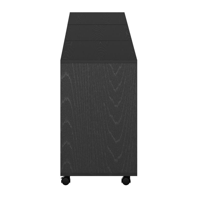 3-Piece Wooden Storage Cabinet Set with File Drawer - 32" - Black