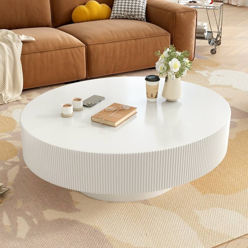Modern Drum End Table Round Coffee Table