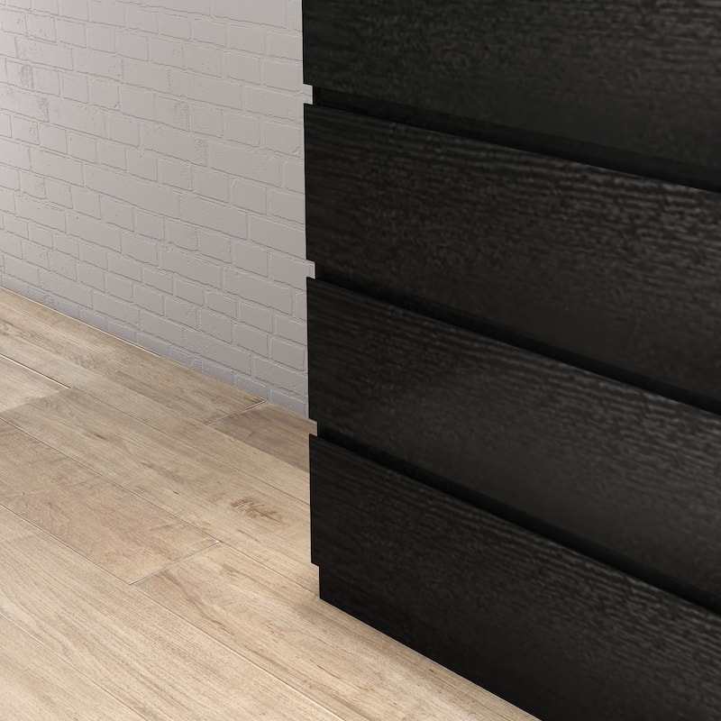 31.5" Modern Black Dresser‌ – 4-Drawer Handle-Free Storage Chest for Bedroom & Living Room.