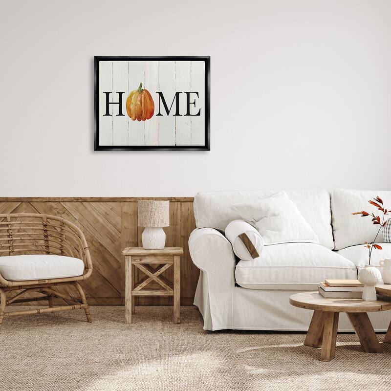 Stupell Rustic Home Pumpkin Framed Floater Canvas Wall Art Design by Carol Robinson