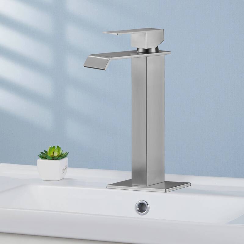 Topcraft Stainless Steel Single Handle Waterfall Faucet with Plate