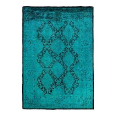 Vibrance One-of-a-Kind Hand-Knotted Area Rug - Green, 6' 2" x 8' 10" - 6' 2" x 8' 10"