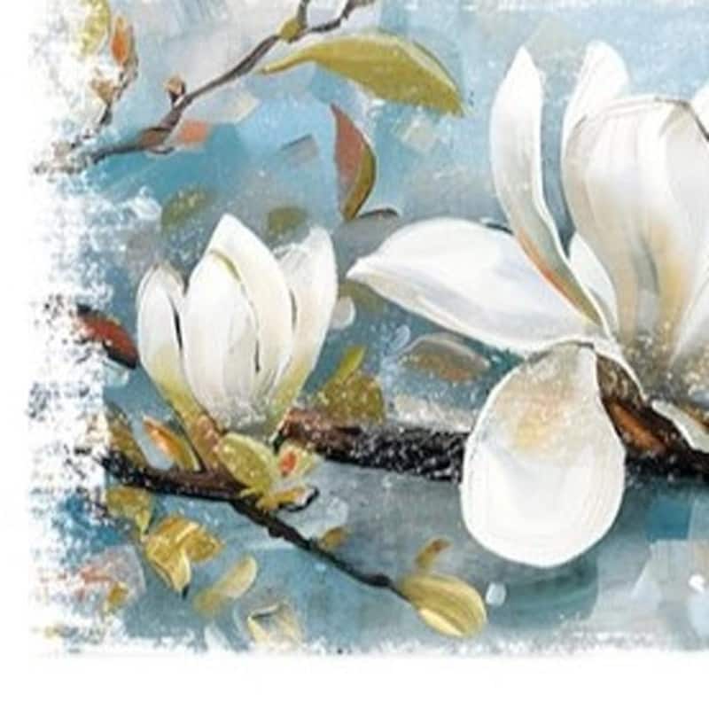 HomeRoots 10" X 36" Magnolia Branch Floral Hanging Wall Decor