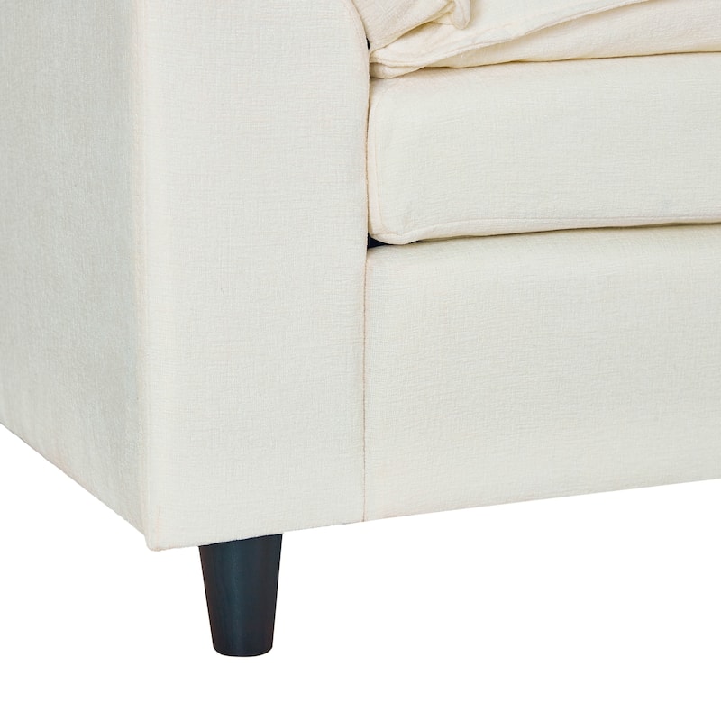 80.31" Linen 2-Seat Sofa with Hidden Compartment and Soft Armrests - Sturdy Rubberwood Legs